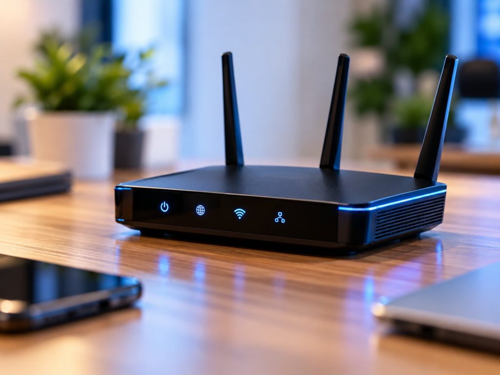 Wi-Fi router on a desk
